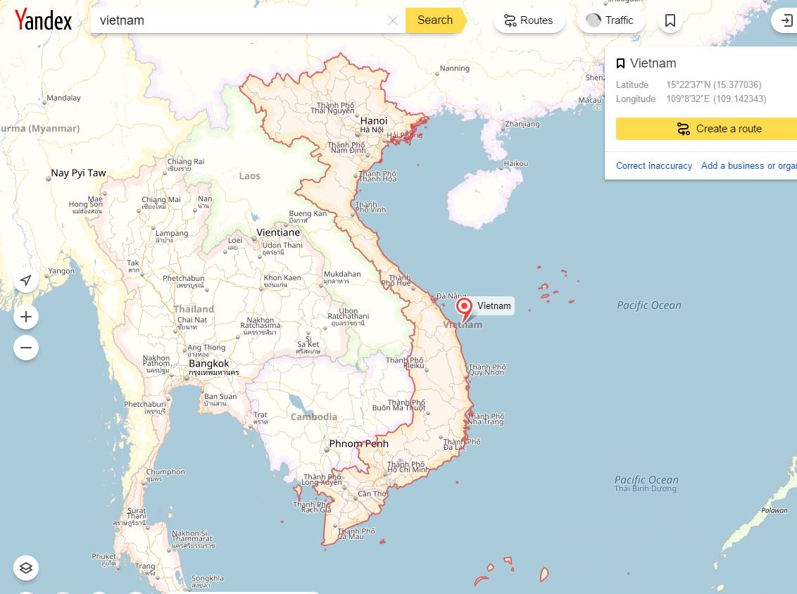 Dịch vụ bản đồ Yandex của Nga khẳng định Hoàng Sa, Trường Sa là của Việt Nam - 0