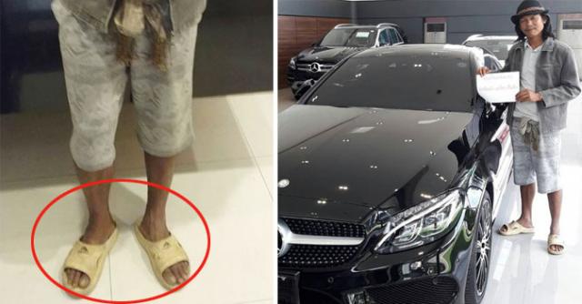 Đi d&eacute;p l&ecirc; v&agrave;o cửa h&agrave;ng mua xe Mercedes, người đ&agrave;n &ocirc;ng n&oacute;i 1 c&acirc;u khiến nh&acirc;n vi&ecirc;n phục vụ bất ngờ - 0