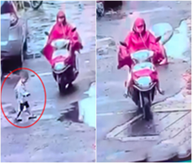 nguoi phu nu dam vao be trai roi bo di