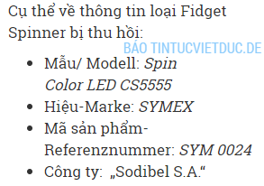 thu hoi spinner