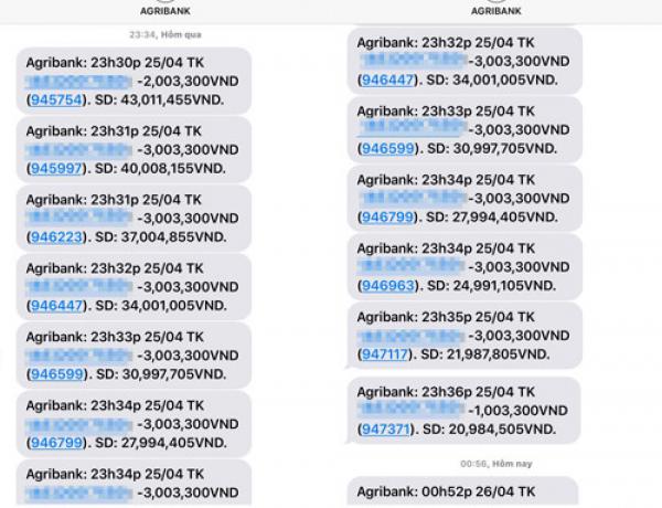 400 tài khoản Agribank bị hack, nhiều người mất tiền trong đêm - 1 400 tài khoản Agribank bị hack, nhiều người mất tiền trong đêm - 1