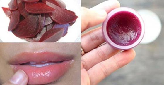 Cách làm son môi từ củ dền lên màu đẹp như phun xăm, không sợ chì lại an toàn tuyệt đối