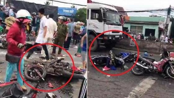 42 1 Hien Truong Kinh Hoang Vu Container Dam Hang Chuc Xe May O Long An