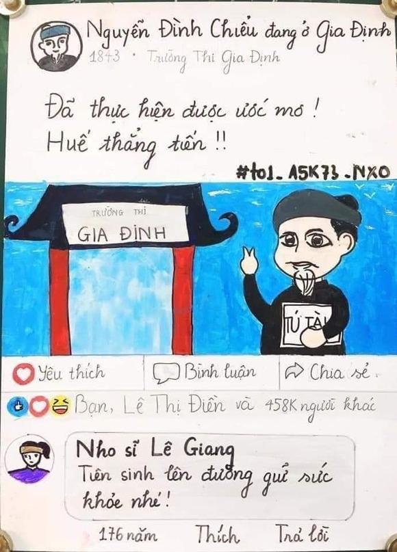 42 3 Hoc Sinh Lop 11 Lap Facebook Cho Cu Nguyen Dinh Chieu