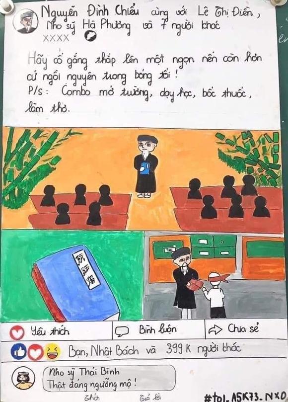 42 6 Hoc Sinh Lop 11 Lap Facebook Cho Cu Nguyen Dinh Chieu