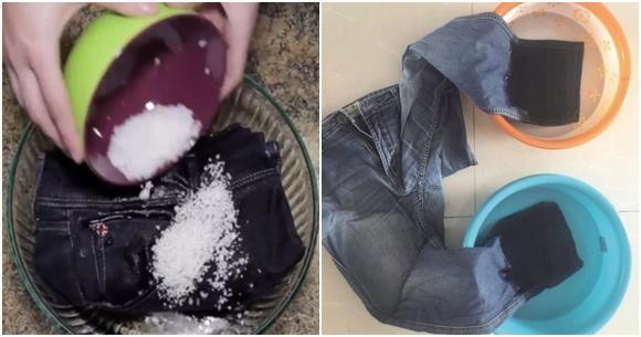 Đổ muối lên quần jeans, mặc cả đời chẳng lo phai màu