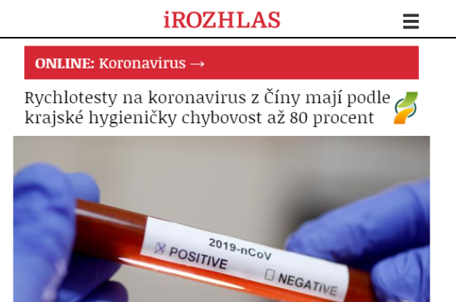 bao sec bo xet nghiem nhanh ncov cua trung quoc cho ket qua sai toi 80