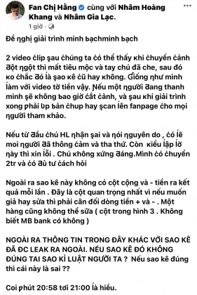 2 Tro Ly It Cua Ba Nguyen Phuong Hang Tung Bang Chung Chi Ra Loat Sai Sot Kho Choi Cai Tu Video Giai Trinh Cua Hoai Linh