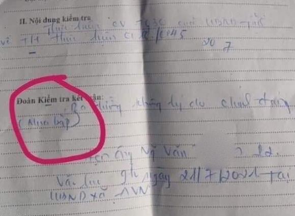 1 Bi Lap Bien Ban Vi Ra Duong Khong Ly Do Chinh Dang Mua Bap