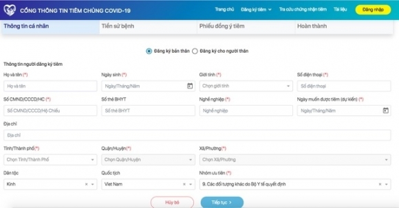 1 Dang Ky Tiem Chung Vaccine Covid 19 The Nao