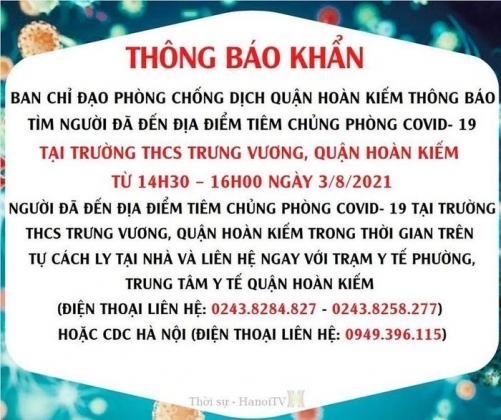 1 Ha Noi Tim Nguoi Den Diem Tiem Vaccine Covid 19 Tai Truong Thcs Trung Vuong Quan Hoan Kiem