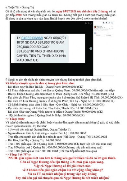 6 Xuat Hien Loat Chi Tiet Nghi Van Trong Sao Ke Tu Thien Cua Me Ho Ngoc Ha Dung 3 So Tai Khoan Luan Chuyen Tien Giai Ngan Cham 8 Thang