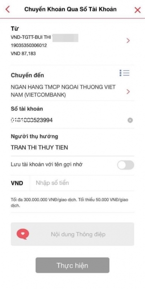 2 Xuat Hien Hinh Anh Thuy Tien Co Toi 4 So Tai Khoan Nhan Quyen Gop Tu Thien Mien Trung
