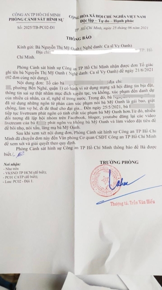 2 Vy Oanh Dang Co Mat O Cong An Tphcm De Lam Don Yeu Cau Khoi To Ba Nguyen Phuong Hang