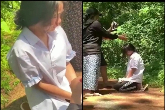 1 Nu Sinh Mo Coi Bi Nhom Nguoi Dung Mu Bao Hiem Dap Vao Dau Dam Len Mat