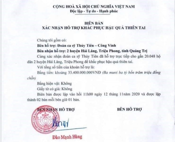 2 Thuy Tien Lam Tu Thien O Quang Tri Chenh Lech 42 Ty So Voi Bien Ban Xac Nhan Ban Dau