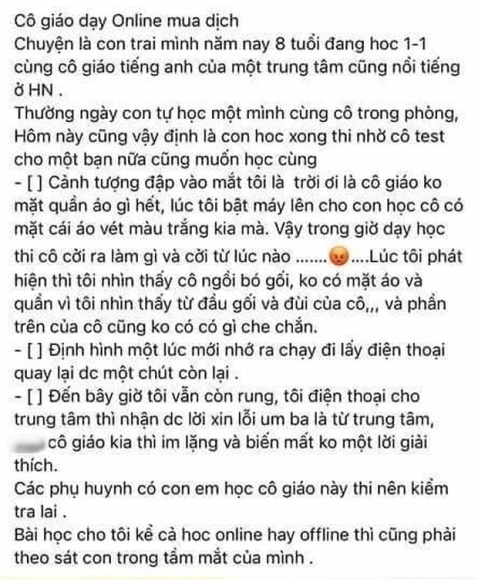 Cô giáo khoả thân trong giờ học online ở Hà Nội: Thạo 2 thứ tiếng, là nhân viên du lịch đi làm thêm