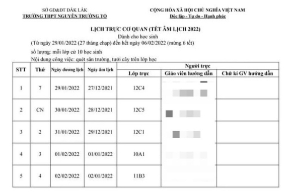 1 Xon Xao Truong Ra Van Ban Yeu Cau Hoc Sinh Quet San Tuoi Cay Xuyen Tet