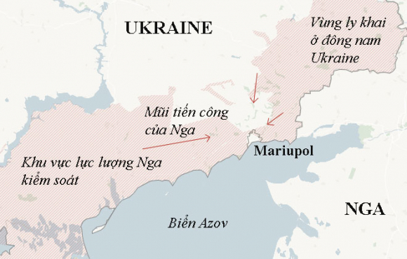 3 Luc Luong Nga Tien Vao Trung Tam Mariupol