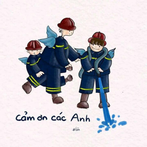 Dân mạng rưng rưng vẽ tiễn biệt 3 chiến sĩ công an cứu hỏa