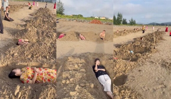 2 Xon Xao Clip Nhom Du Khach Dao Hang Chuc Ho Cat O Bien Cua Lo Roi Nam De Tam