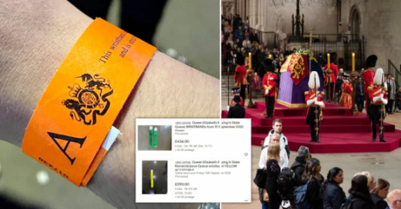 Vòng tay xếp hàng vào viếng Nữ hoàng được bán với giá £70,000 trên eBay