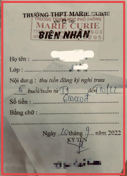 2 Thu Phi Nghi Trua 15000 Dongbuoi Moi Hoc Sinh Hieu Truong Truong Marie Curie Noi Gi