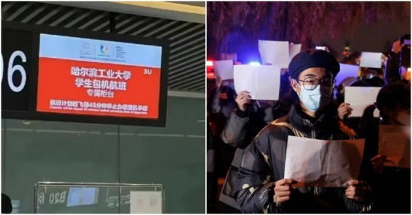 1 Dai Hoc Trung Quoc Thue Ca May Bay Dua Sinh Vien Ve Que Ngan Chan Phong Trao Giay Trang