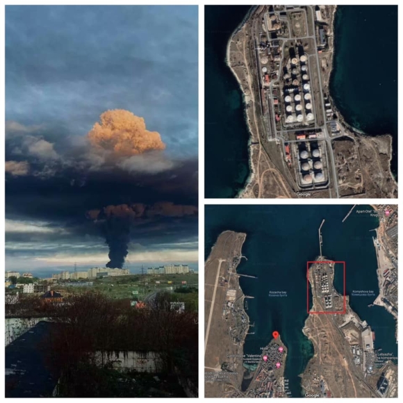 3 Kho Chua Dau O Crimea Boc Chay Du Doi Nghi Bi May Bay Khong Nguoi Lai Tan Cong