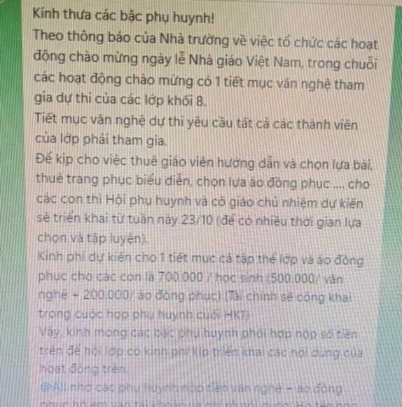 2 Xon Xao Thong Tin Thu 700000 Donghoc Sinh Phuc Vu Ngay Nha Giao Viet Nam