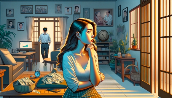 Chồng lén gửi tiền cho bố mẹ anh