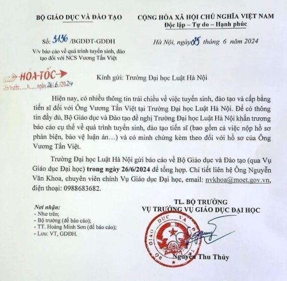 3 Vu Luan An Tien Si Cua Vuong Tan Viet  Bo Giao Duc Va Dao Tao Can Thanh Tra Nhung Gi