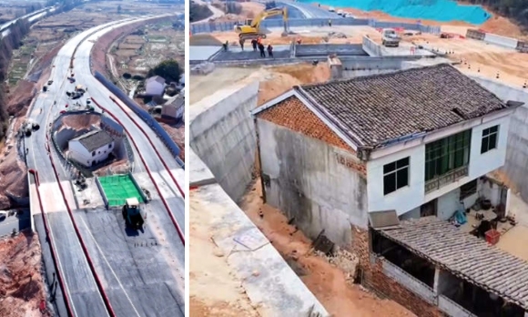 1 Ngoi Nha Co Doc Giua Duong Cao Toc Vi Chu Duoc Voi Doi Tien