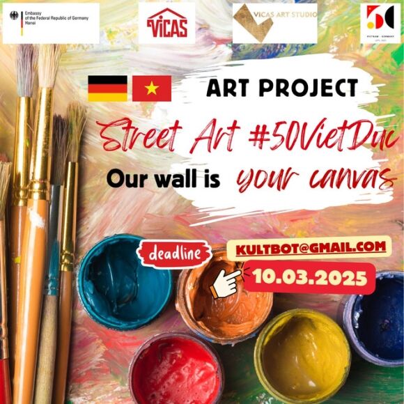 1 Khoi Dong Du An Nghe Thuat Dac Biet Tren Buc Tuong Dai Su Quan Duc Tai Ha Noi