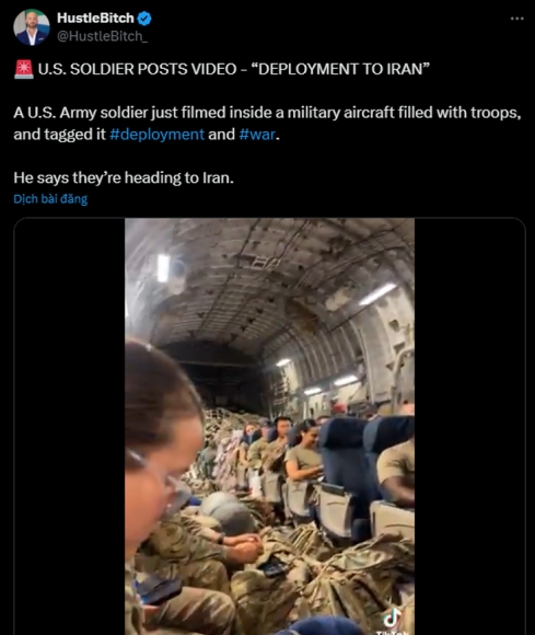 1 Xon Xao Video Quan Doi My Duoc Dieu Dong Den Iran Vao Ngay 22 6