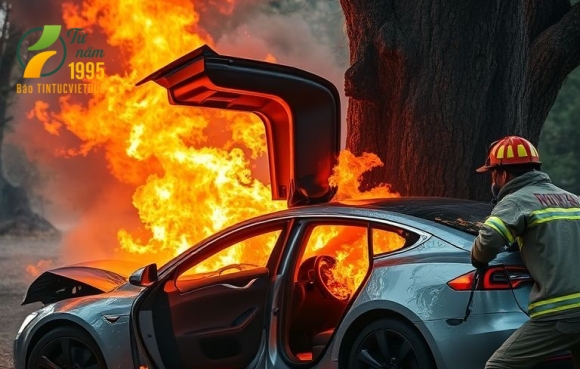 1 Tai Nan Chay Xe Tesla O Duc Gay Thiet Mang 3 Nguoi Nguy Co Tu Tay Nam Cua Dien Tu