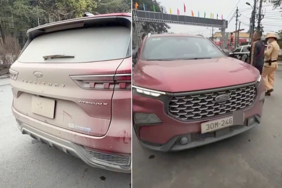 1 O To Dang Chay Bi Bun Dat Che Bien So Tai Xe Co Phai Dung Lai Ngay De Lau Vet Ban