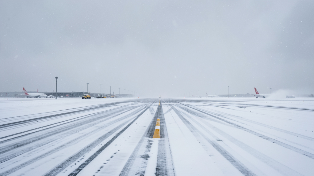 Tuyết rơi dày làm tê liệt sân bay Frankfurt, hàng trăm chuyến bay bị ảnh hưởng
