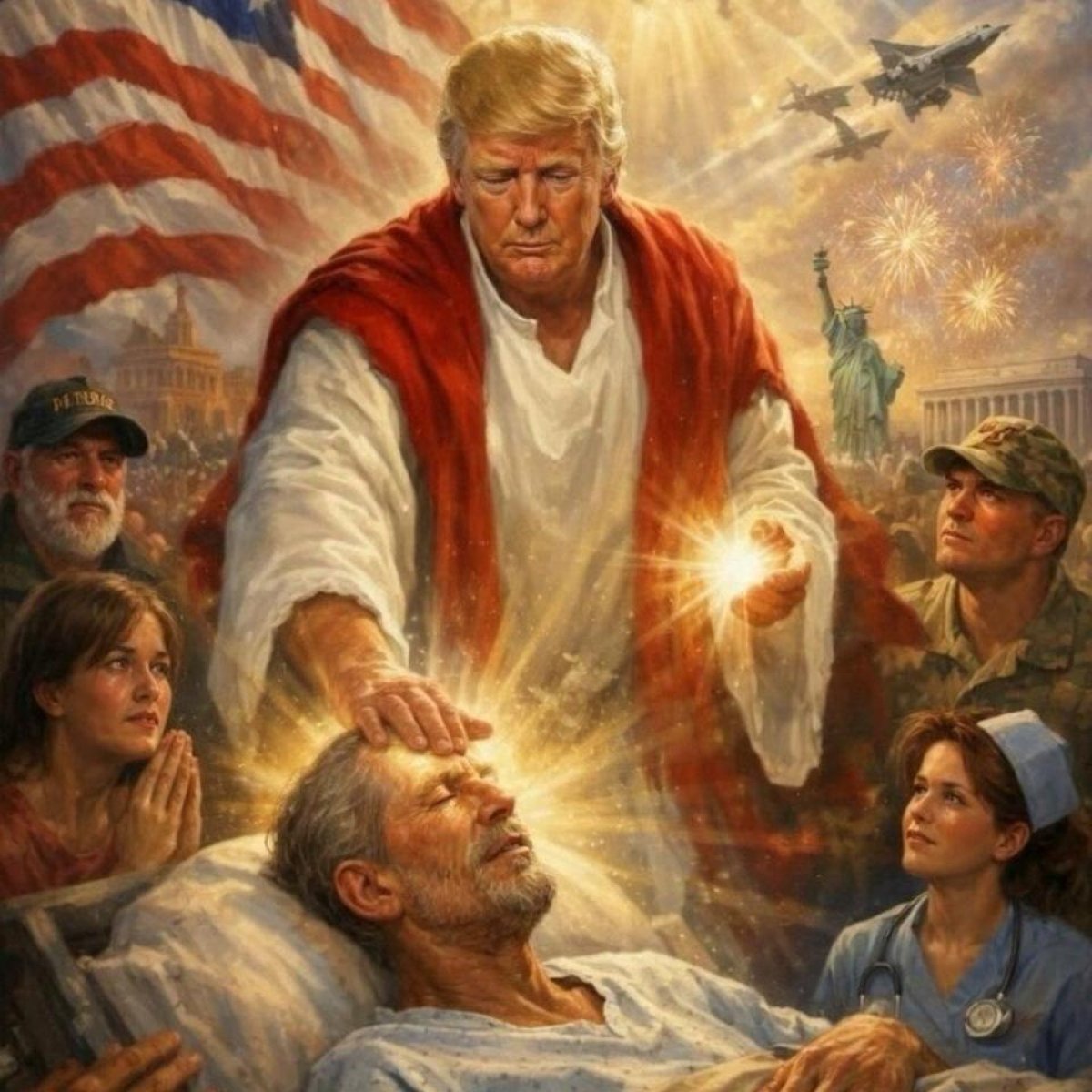 2 Lan Song Phan No Tu Cu Tri Co Doc Giao Sau Buc Anh Tu Vi Minh Nhu Chua Jesus Cua Tong Thong Donald Trump