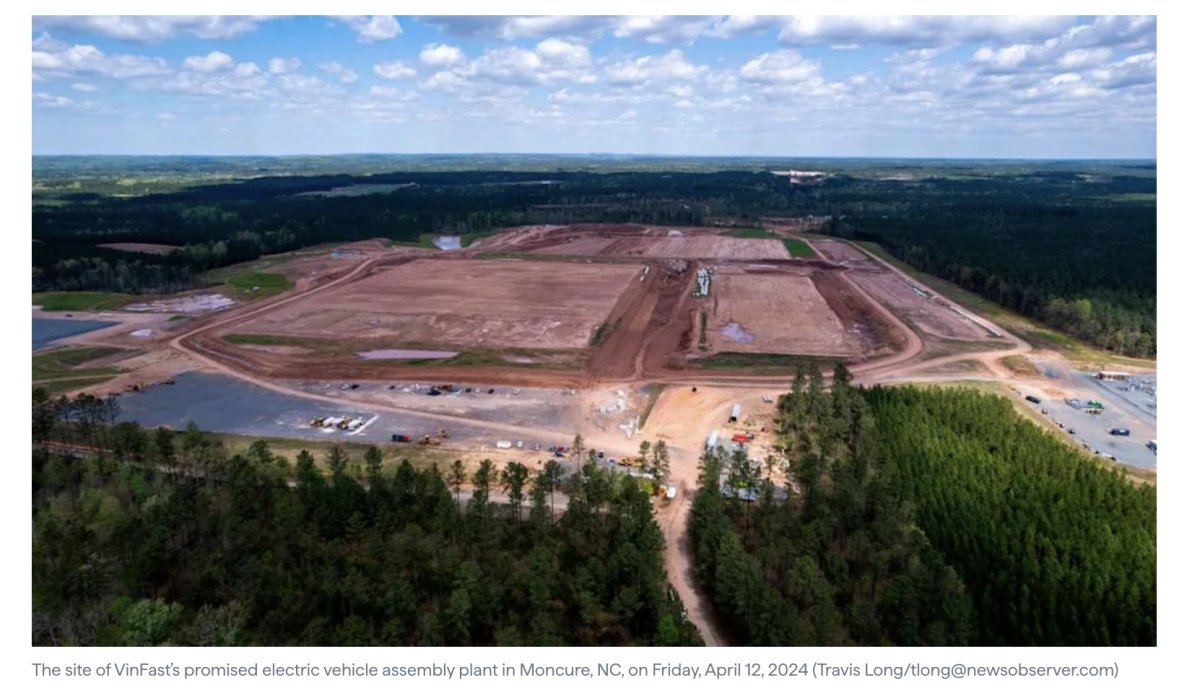 1 My Tieu Bang North Carolina Kien Vinfast Quyet Dinh Doi Lai Dat Nha May Vi Cham Tien Do